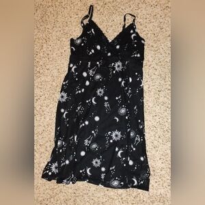 Wallflower Black Dress with Starry Pattern